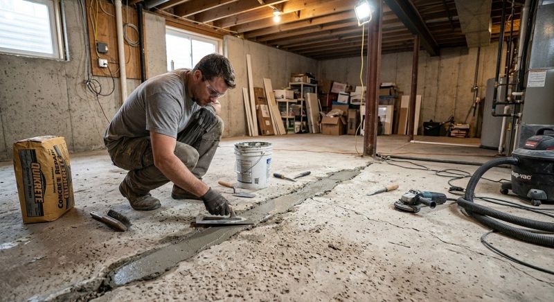 Cracked Basement Floor Repair in Orangeburg, SC
