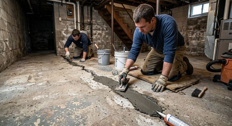 Cracked Basement Floor Repair in Orangeburg, SC